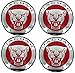 4 NEW JAGUAR S TYPE X TYPE XJ8 XK8 XKR WHEEL CENTER CAP RED WITH LETTERS
