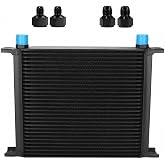 Ucreative 30 Row AN10 Stacked Plate Aluminum Engine Transmission Oil Cooler | With 6AN 8AN Adapters