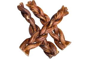 hotspot pets Braided Bully Sticks for Dogs - 6 Inch Stix (10 Pack) All Natural Long Lasting Twisted Beef Pizzle Dog Chew Treats - Low Odor, Grain Free Fully Digestible Rawhide Alternative Sticks