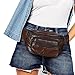 Home-X - Genuine Leather Lambskin Waist Bag Fanny Pack, The Perfect to-Go Travel Bag for Men and Women of All Ages, Brown