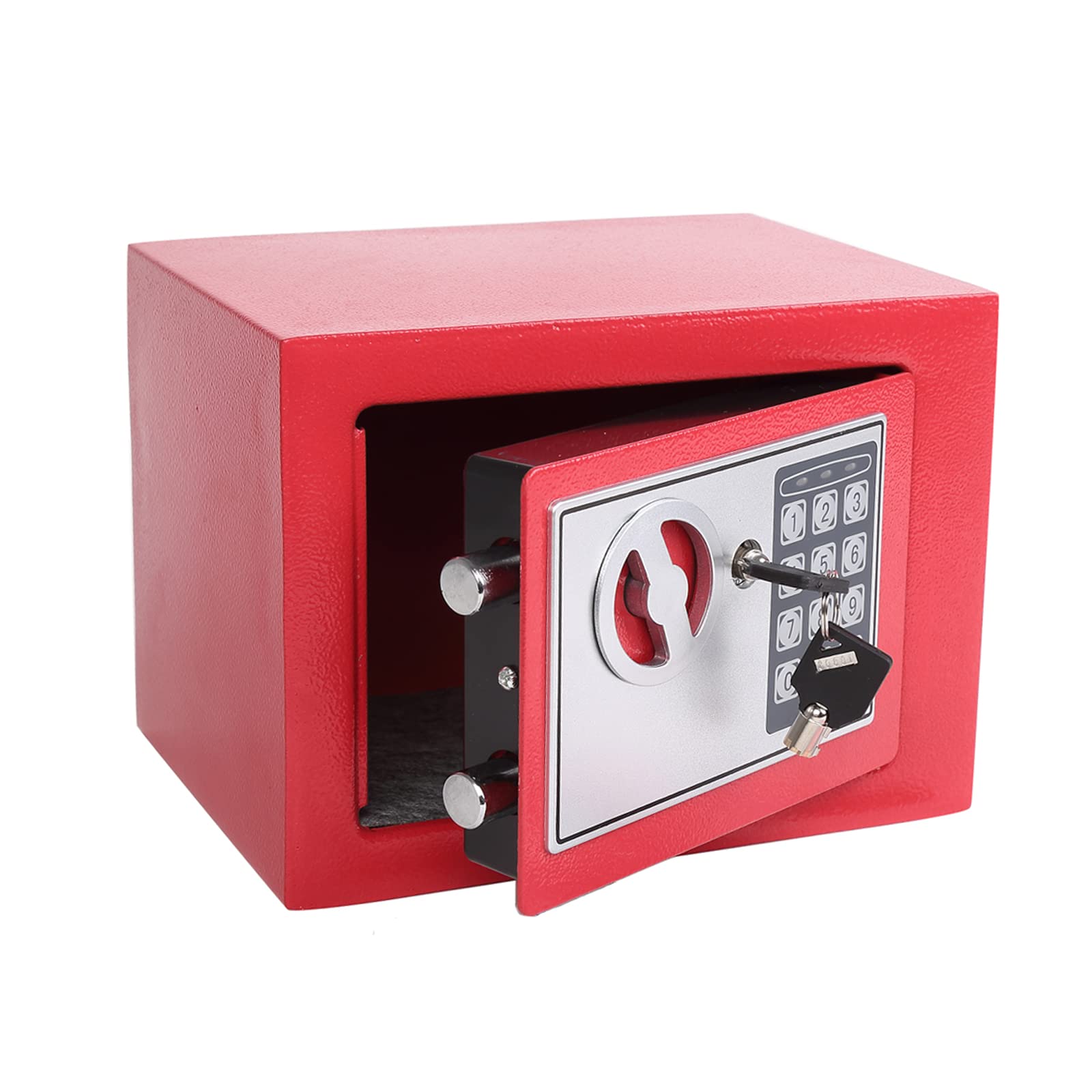 Photo 1 of Yuanshikj Electronic Deluxe Digital Security Safe Box Key Keypad Lock Home Office Hotel Business Jewelry Gun Cash Use Storage money (RED)