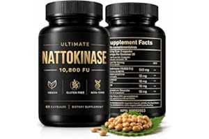 Nattokinase 10800 FU 𝗦𝘂𝗽𝗽𝗹𝗲𝗺𝗲𝗻𝘁, Heart & Circulation Support, 60 Capsules