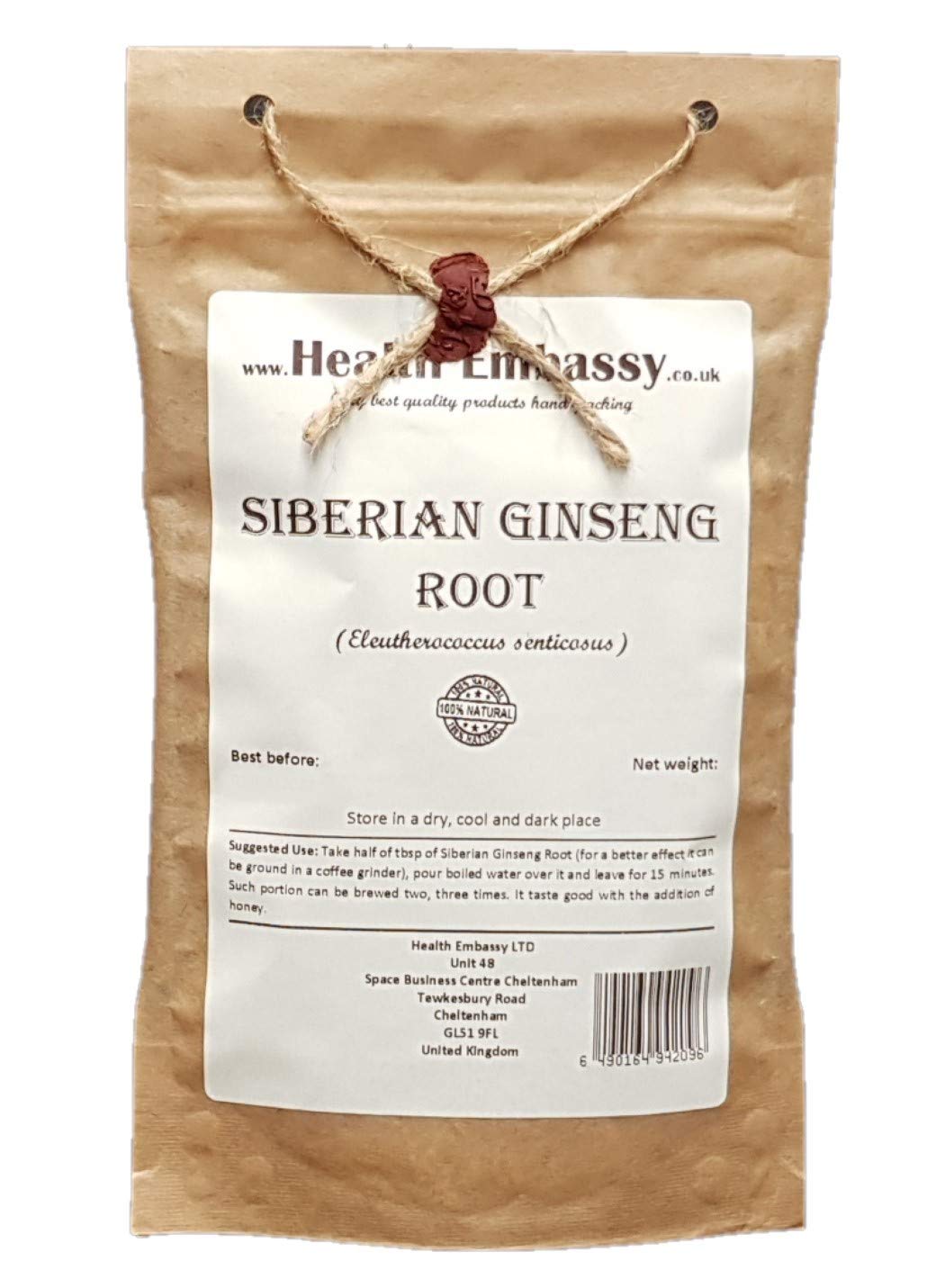 Health Embassy Siberian Ginseng Root (Eleutherococcus senticosus), 50 g