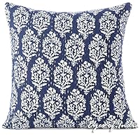 Eyes of India - 16" Indigo Blue Kantha Decorative Pillow Throw Sofa Cushion Cover Couch Colorful Boho Bohemian Indian Cover ONLY