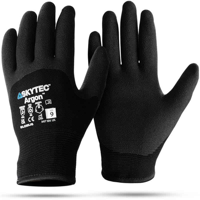 Skytec Thermal Gloves - 1 Pair Heavy-Duty Winter Work Gloves for Men & Women - Lightweight, Argon-Insulated, Cold & Water-Resistant Safety Gloves for Secure Grip - Medium