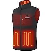 Venustas Men's Heated Softshell Vest with Battery, Water-Resistant Windproof Lightweight Heated Vest for Hiking Golf