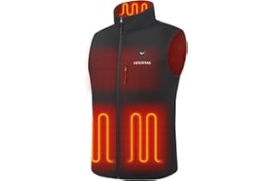 Venustas Men's Heated Softshell Vest with Battery, Water-Resistant Windproof Lightweight Heated Vest for Hiking Golf