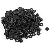 uxcell Metric M2 Thread Insert Lock Screw Fastener Nylon Hex Nut Black 100pcs