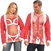 QMKKX Ugly Christmas Sweatshirts for Women Men,Ugliest Unisex Womens Mens Sweatshirt,Funny Novelty Xmas Deer Sweater Shirt