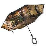 Opening Umbrella Italian,Old Courtyard Rome Italy