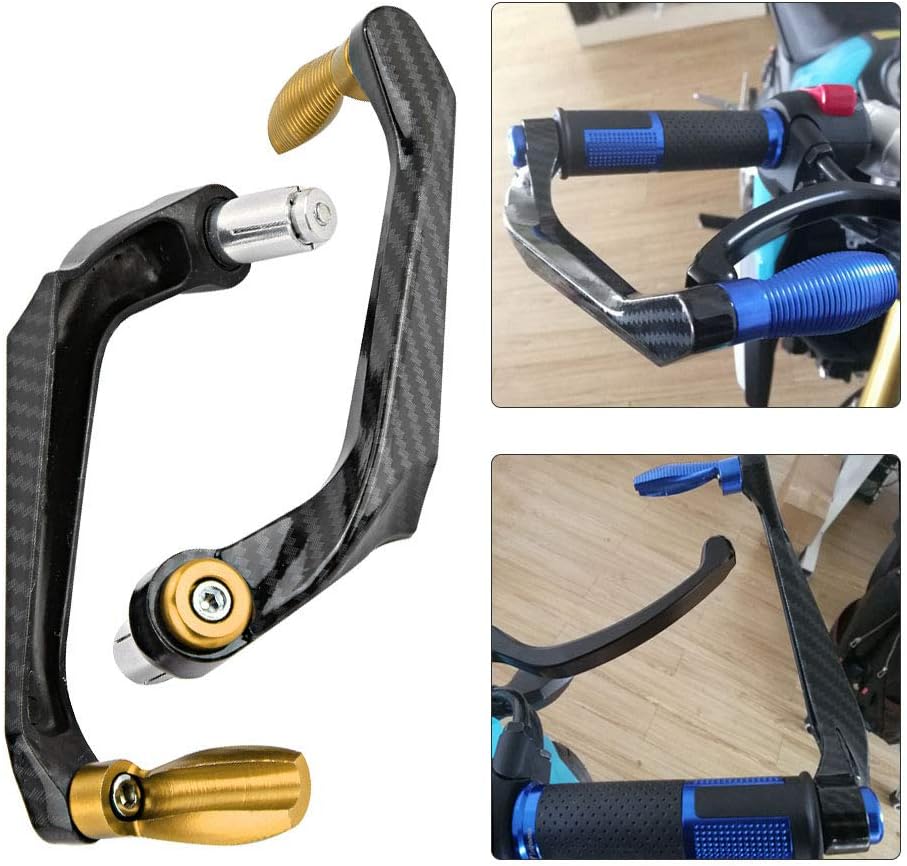 Aramox Motorcycle Motorbike Brake Lever Guards, 7/8 inch Universal Aluminum Alloy Motorcycle Handlebar Brake Protector (Gold) - Image 3