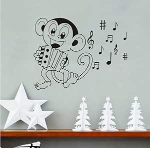 Aisufen Mono de dibujos animados Juego de Acordeón Pegatinas de Pared