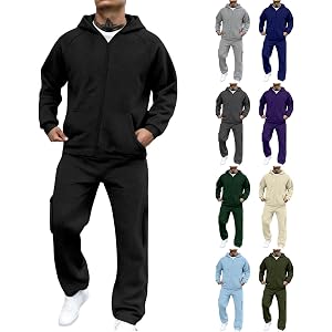 LVOFTJU Mens Sweatsuit Raglan Sweat Suits Zip up Track Suit 2 Style Pants Sets Jogging Casual 2 Piece Sweatsuits