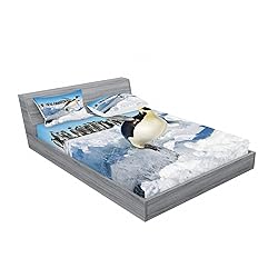 Ambesonne Penguin Fitted Sheet & Pillow Sham