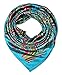 corciova Women Large Satin Square Silk Feeling Hair Scarf 35 Ball Blue Totem Flower Headband Tie Fashion Bandana Headscarf