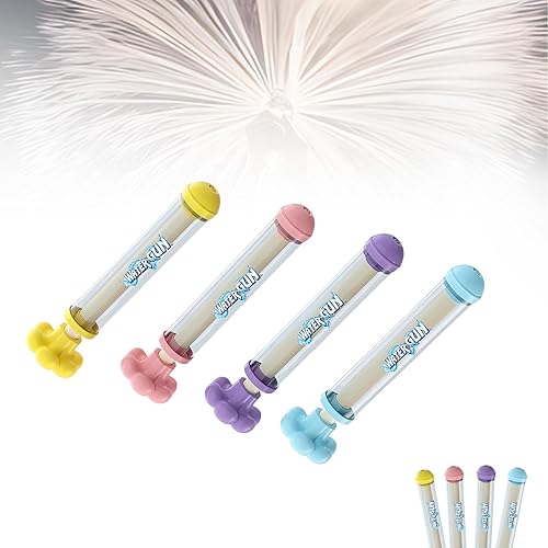 4 Pcs Firework Water Gun - Romantic Firework Style Water Squirters, Fun Pull-Out Waterguns, Fireworks Water Spray Toy for Concerts, Water Festivals, Pool Party, Family Gatherings Garden (Small)