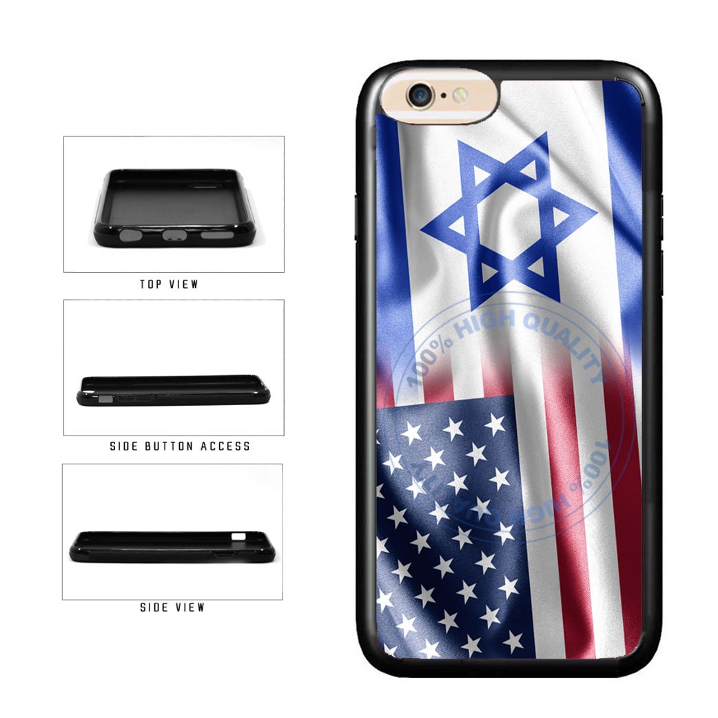 BRGiftShop Israel and USA Mixed Flag Rubber Phone Case for iPhone SE 2020, iPhone 6 6s / 7/8