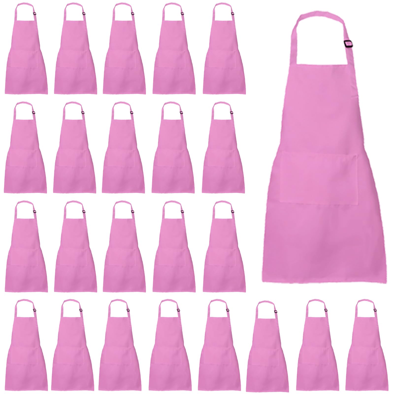 XIEJINJIA 4/12/24 Pack Waterproof Kids Apron with Pockets Adjustable Children Chef Artists Child Cooking Baking Painting for Boys and Girls