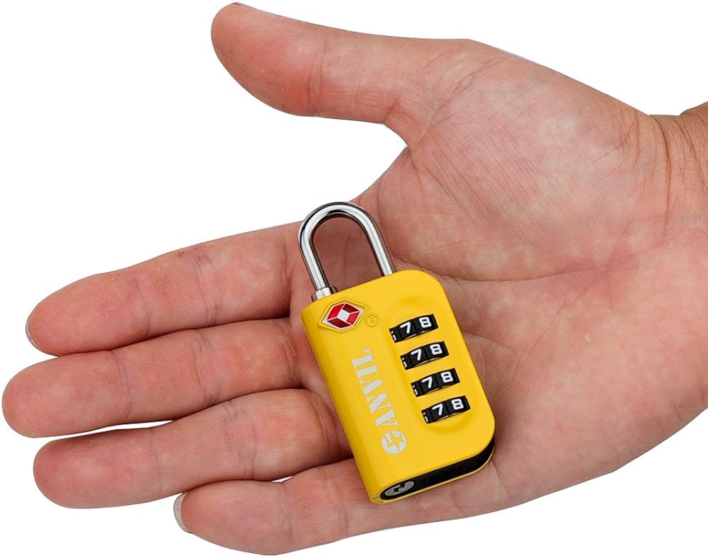  | TSA Approved Luggage Lock - 4 Digit Combination Padlocks with a Hardened Steel Shackle - Travel Locks for Suitcases & Baggage (Yellow 2 Pack) | Luggage Locks
