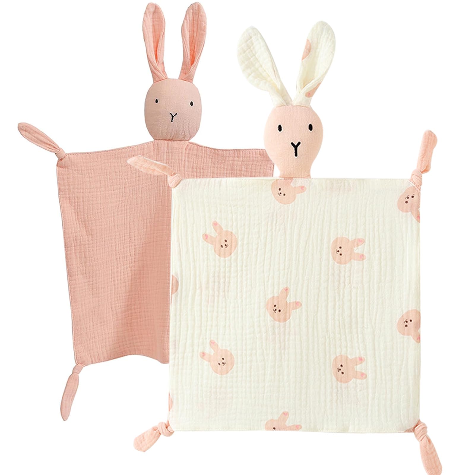 Photo 1 of PEIPEIWU Organic Cotton Muslin Lovey Blanket, Organic Cotton Muslin Bunny Security Blanket Soft & Breathable Lovie Baby Gifts for Boys and Girls