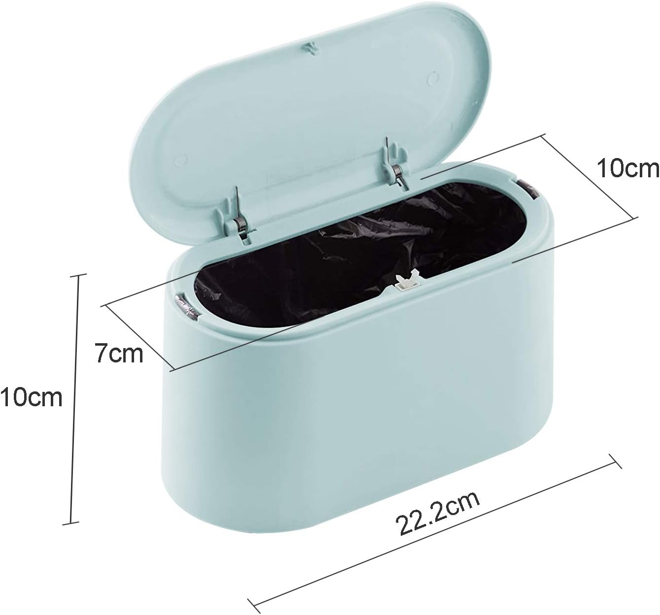 JEEZAO Office Desktop Paper Bin,Desk Trash Can with Lid, Mini Kids Table Waste Bin for Bedroom Bathroom,Storage Box for Pet Food - Image 3