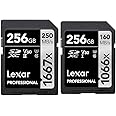 Lexar Professional 1667x 256GB SDXC UHS-II Memory Card and Lexar Professional 1066x 256GB SDXC UHS-I Memory Card SILVER Series Bundle