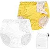 EZ Moms 2 Packs Reusable Swim Diapers Toddler Baby Swim Diaper Size 1 Washable Snap Pool Swimming Diaper 12-18 Months Soft Waterproof Diapers for Swimming Lessons Boys and Girls with a Laundry Bag