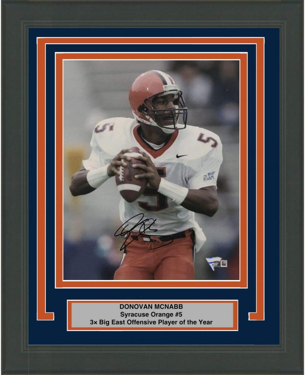 Framed Autographed/Signed Donovan McNabb Syracuse Orange 8x10 College Football Photo Fanatics