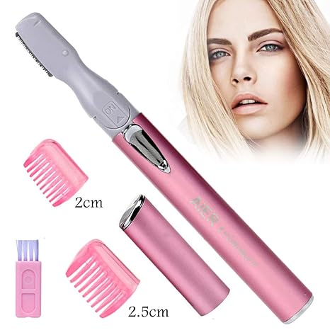 Women Lady Micro Touch Waterproof Battery Powered Eyebrow Trimmer