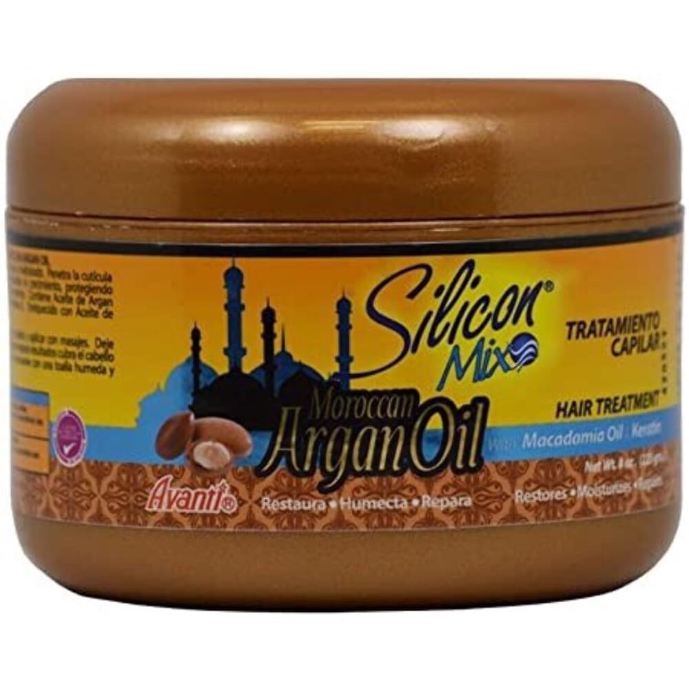 Silicon Mix – Moroccan Argan Oil Hair Treatment – Unisex – 8 oz (225 g) – Deep Repair & Shine for Dry, Damaged Hair