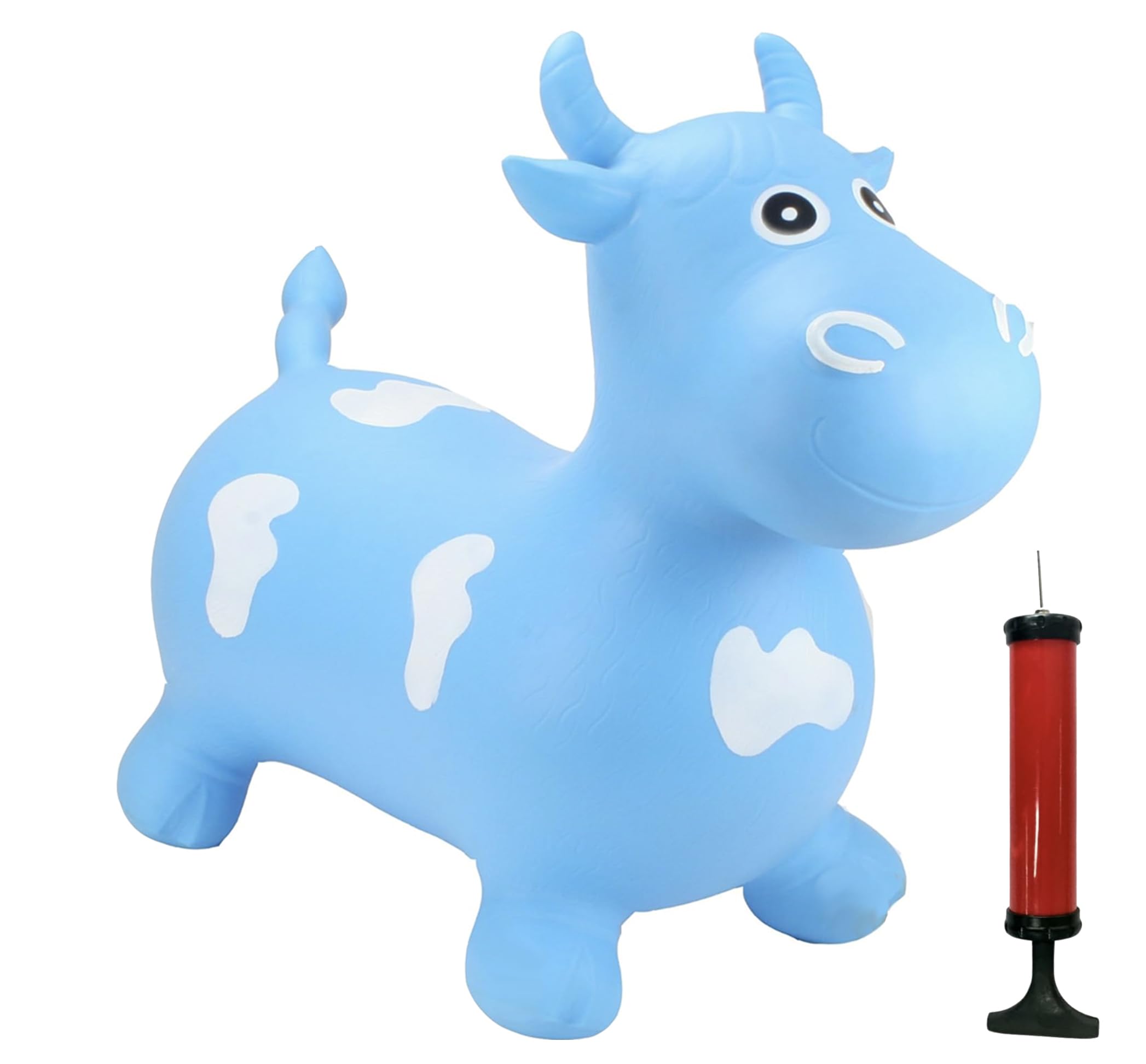 Happy Hopperz Animal Hopper - Kids Outdoor/Indoor Toy with Pump - Space Hoppers for Children Aged 12 Months-5 Years - Fun Bouncy Outdoor Toy for Toddlers - Ideal Kids - Big Face Blue Bull โ image 1
