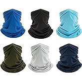 6 Pack Neck Gaiter Bandana Face Mask: Cooling Gator Mask Face Cover Neck Scarf Balaclava