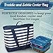 Freddie and Sebbie Collapsible Cooler Bag, Insulated Lunch Cooler, Perfect Size for The Beach, Picnic, Outdoor, Sports, Hiking, Camping or Grocery Cooler - Navy Blue & White