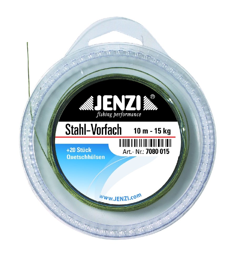 Jenzi wire trace, on 10 m spool, with 20 piecesTrace crimps., 15kg