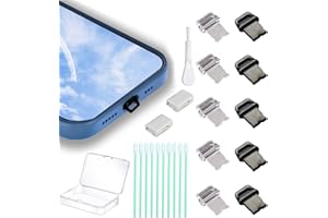 DUSHOCHN 10 Packs of Easy to Grip Phone Dust Plugs, Lightning Charging Port Protective Cover, with Plug Bracket, Storage Box, Compatible with iPhone 14 13 12 11 X XS XR 8 7 SE