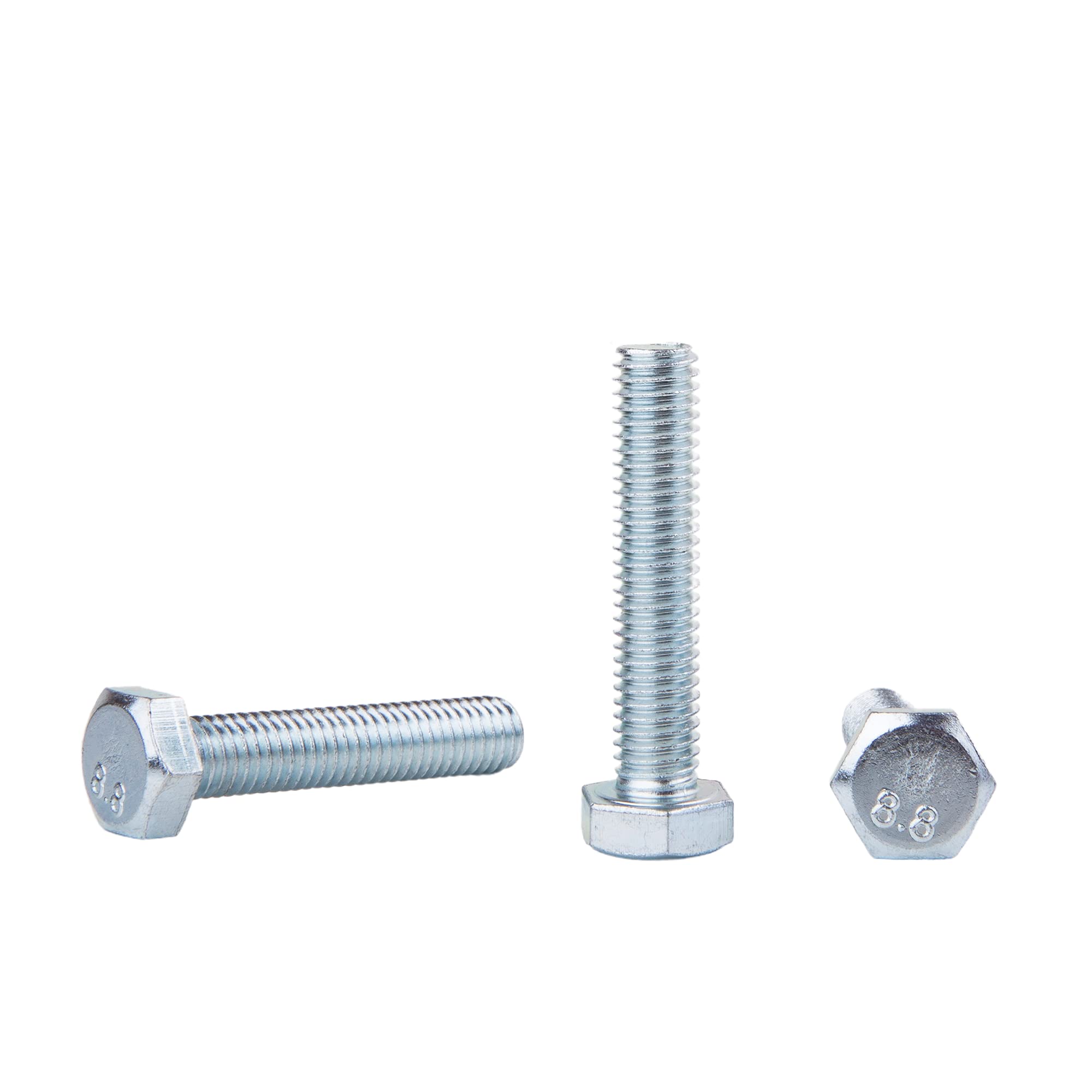 (Pack of 40 pcs) DIN 933 Zinc Plated Steel Hexagon Bolts M8 x 40 mm 8.8 Grade, Hex Screws, Fully Threaded, Hex Head, Tap Bolt (40, M8 x 40 mm)