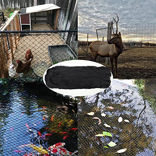 25*50\' Bird Netting with 2.4” Square Mesh, Reusable Bird Netting for Vegetables Fruit Trees Protection, Heavy Duty Garden Netting for Chicken Coop/ Poultry/ Aviary/ Pens (10 Ground Nails + 50 Ties)