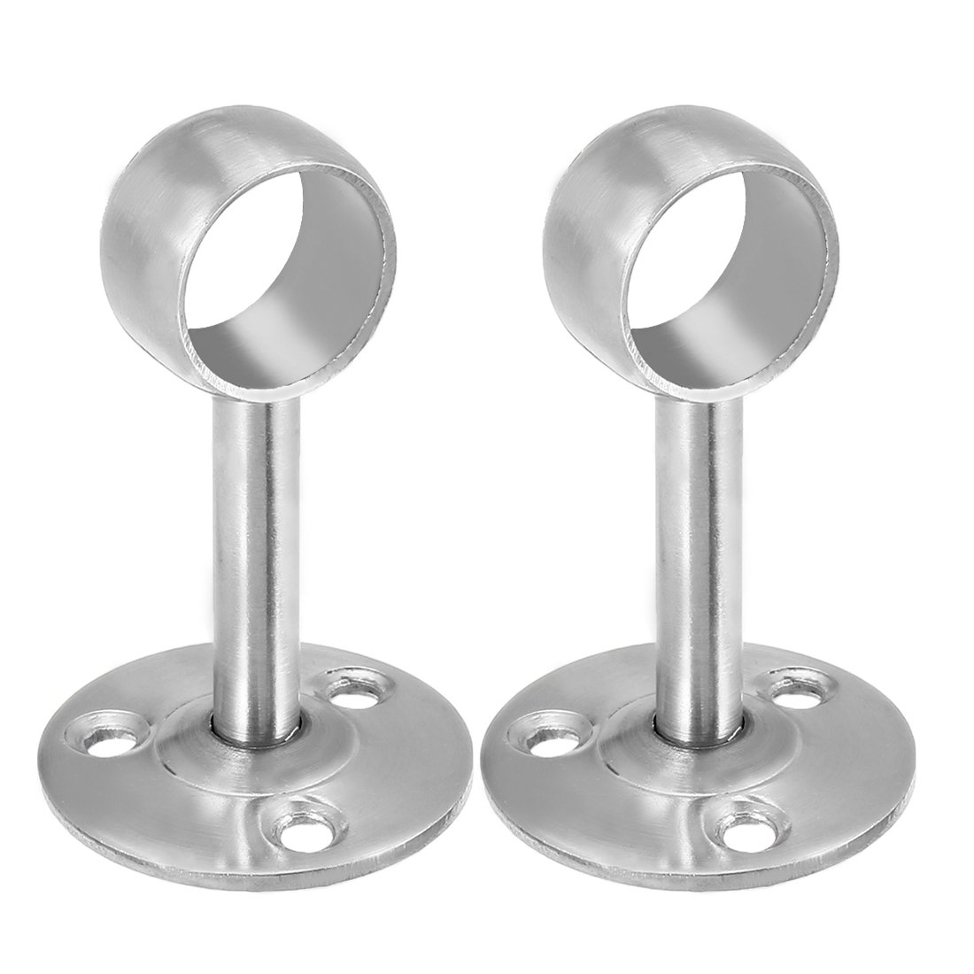 Sourcingmap Wardrobe Pipe Bracket, 20mm Dia, 65mm Height, Ceiling Mounted Rail Rod Support Socket 2pcs