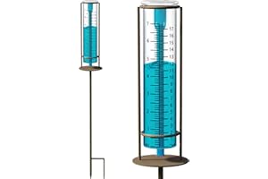 X-PREK New Upgrade Rain Gauge,Detachable Freeze Proof Glass Rain Guage Outdoor Decorative for Garden,Deck,Lawn,Landscape,Yard