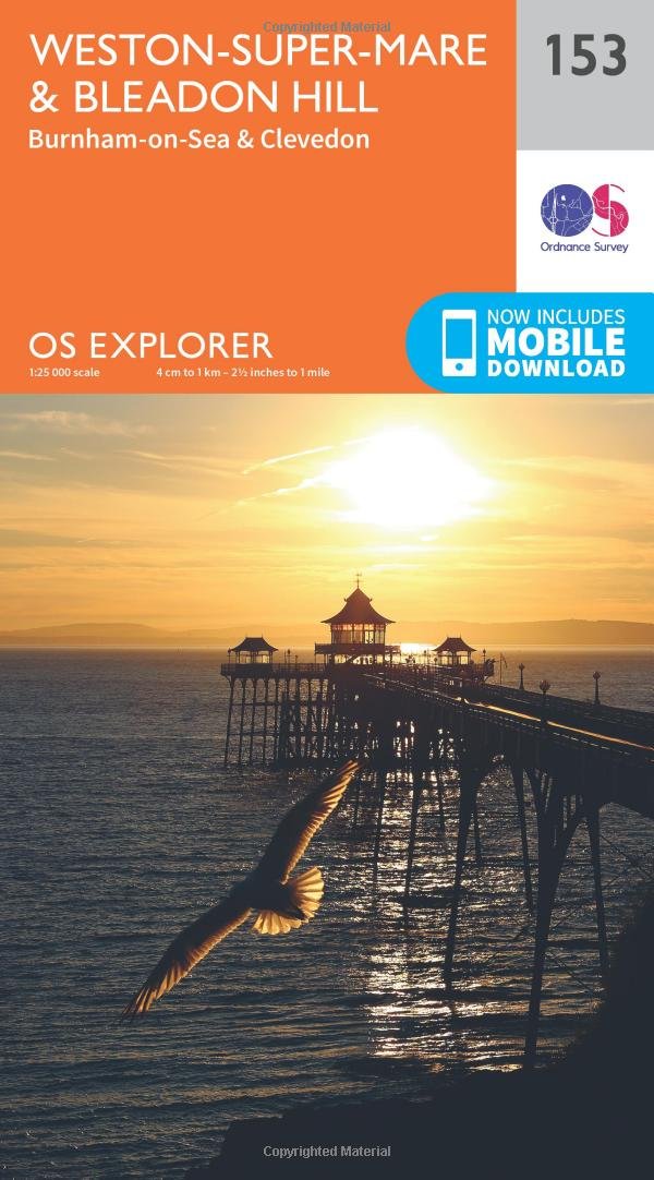 Weston-super-Mare & Bleadon Hill Map | Burnham-on-Sea & Clevedon | Ordnance Survey | OS Explorer Map 153 | England | Walks | Hiking | Maps | Adventure