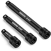WORKPRO 1/2-Inch Drive Impact Extension Bar Sets, 3 Piece-3, 6, 8 Inch Socket Extension, Hardened and Heat Treated CR-MO Steel with Black Manganese Phosphate Finish
