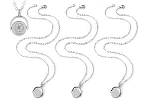 Framendino, 3 Pack Engravable Blank Pendant Stainless Steel Stamping Necklace for DIY Craft