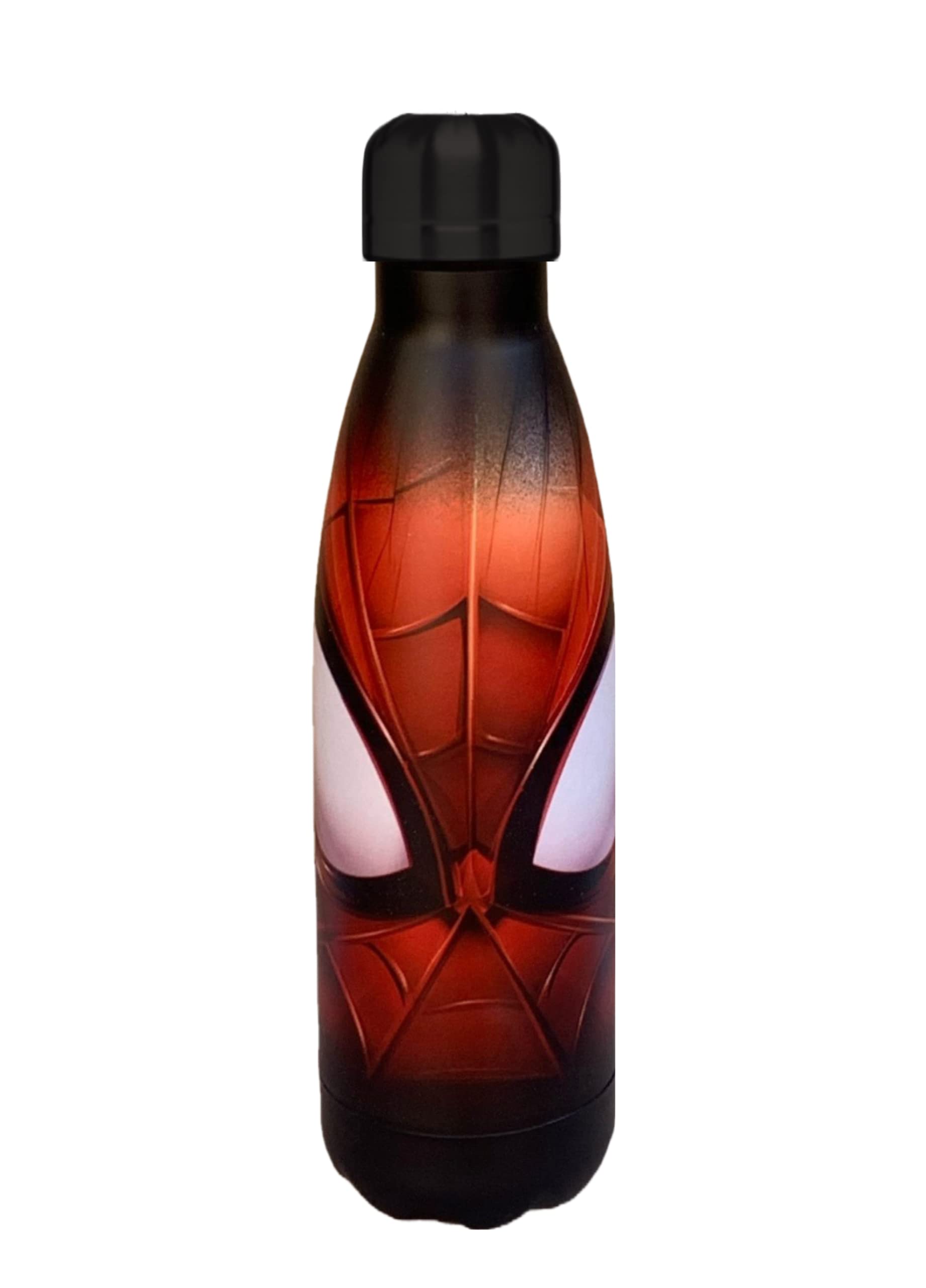 Marvel Spiderman Reusable Bottle Durable Aluminum Design Water Bottle Boys Water Bottle Travel Bottle Capacity 500ml (Black)
