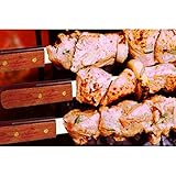Unique Imports Premium Large 23-Inch Stainless Steel Brazilian Barbeque Style BBQ Skewers (6 Pack, 1 Inch Wide Skewers)