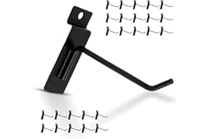 JTZFD Slatwall Hooks Assortment Kit, 60 Pcs 6" Black Metal Display Hooks for Slat Wall Panels, Garage Storage, Pegboard, Gridwall, Retail Store Organization Accessories