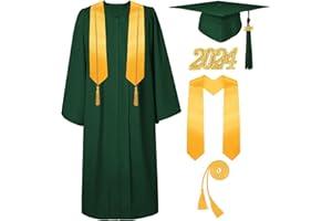 FIHCH Unisex Matte Graduation Cap and Gown Tassel Stole Honor Cord Set 2024 for High School and College