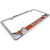 AMG Premium Mascot License Plate Frame w/Dual 3D Texas Longhorns Logos - Second Generation (Texas)