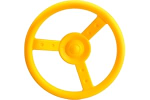 Haconba Playground Steering Wheel Accessories Plastic Swingset Steering Wheel Pirate Ship Steering Wheel Playset for Outdoor Backyard Treehouse Playground Jungle Gym (1, Yellow)