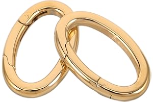 MAGICLULU 2pcs Polished Stainless Steel Oval Spring Clasp Carabiner 14.8x23.2mm Snap Buckles for DIY Necklaces