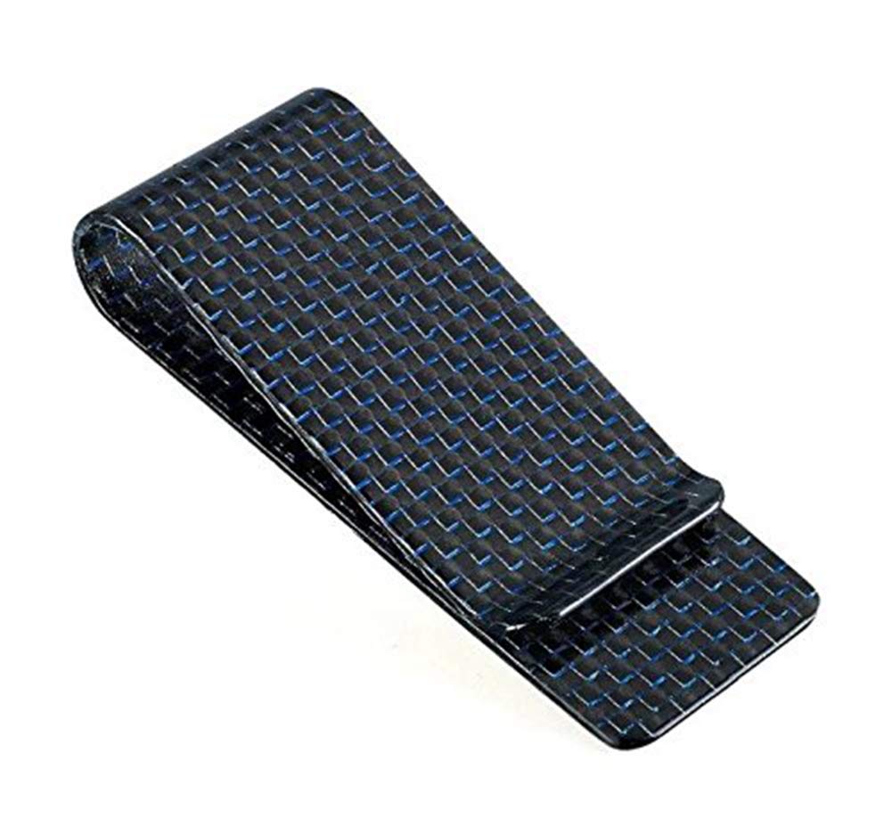 CL Carbonlife(TM) Carbon Fiber Glossy Money Clip Credit Card Business Card Holder Blue M